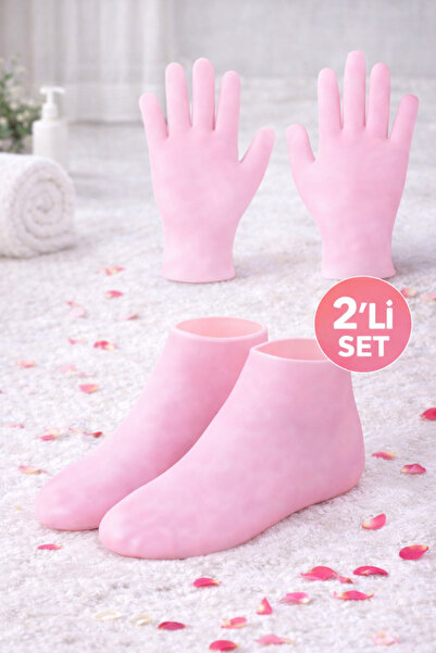 SYN AKSESUAR Silikon Ayak Bakım Çorabı & El Peeling Eldiveni – 2’li Bakım Seti