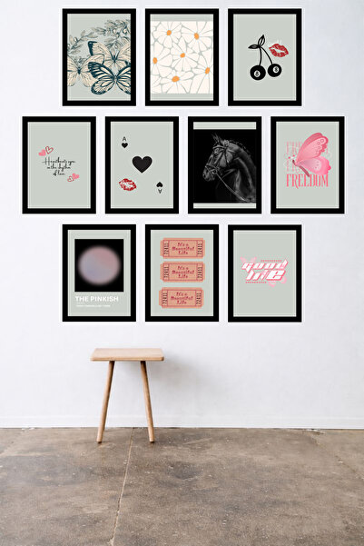 UNT 10-Piece Modern Wall Painting Set with Frame Look – 15X20 cm Mdf Uv Printing