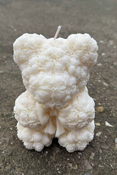 NO BRAND Scented candle, teddy bear figurine