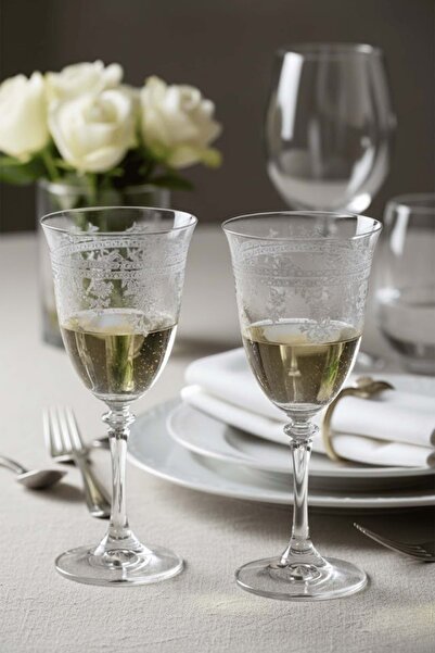 Jenisa Florale Model Desenli Şeffaf Cam Kadeh 2’li – Zarif Sofra Sunumu