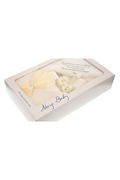 Made in Romania Set de botez cu broderie galbenă pentru fete și băieți - Set ...