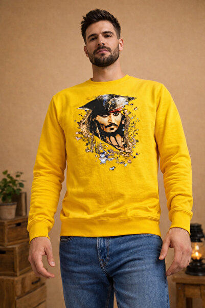 ŞIK VE MUTLU Printed Compact Micro Fabric Men's Sweatshirt