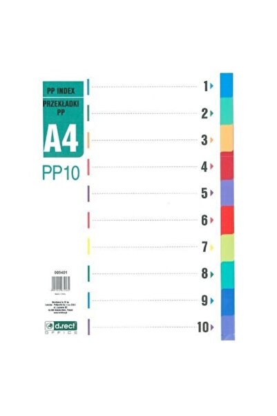 D.Rect Document Separators Set, 1-10, Universal Perforated, A4, 22.5x29.5cm