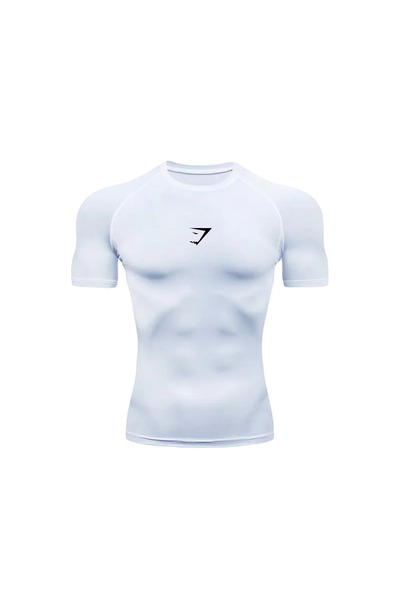 Remnant Gymshark Beyaz / Siyah Compression T-shirt