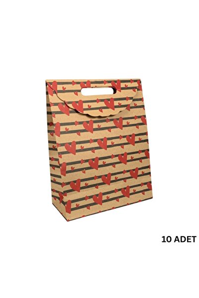 roco paper Крафт пакет з ручками, подарункова коробка з серцевим візерунком д...