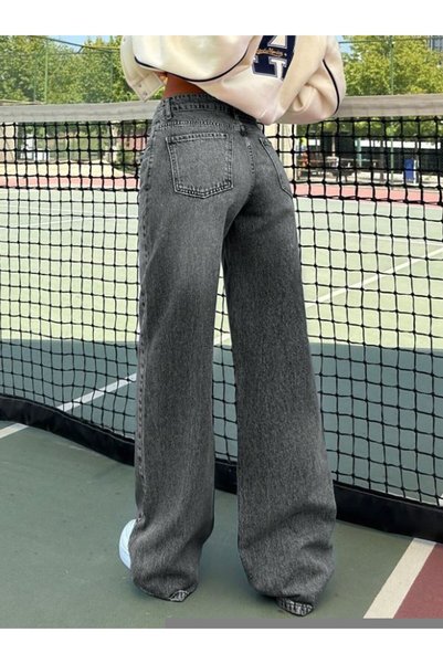 NOXTER JEANS بنطلون جينز نسائي بخصر منخفض مع تجعيدات