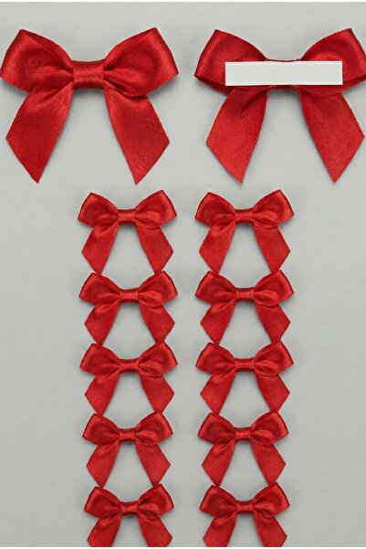 Massaltay 10 Adet Saten Fiyonk 5.08 cm Kendinden Yapışkanlı Hediye Paketleme ...