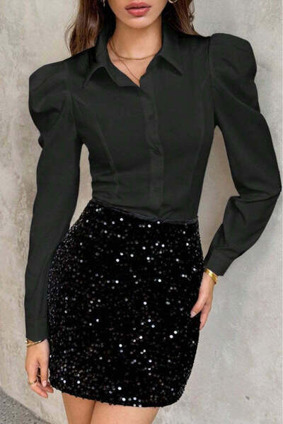 StreetWear Outlet Women's Shirt, Slim-Fit Cut, Gigot Sleeves