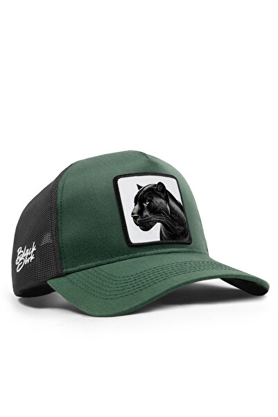 BlackBörk Panther Logo Cordura Petrol Green-Black Trucker Hat