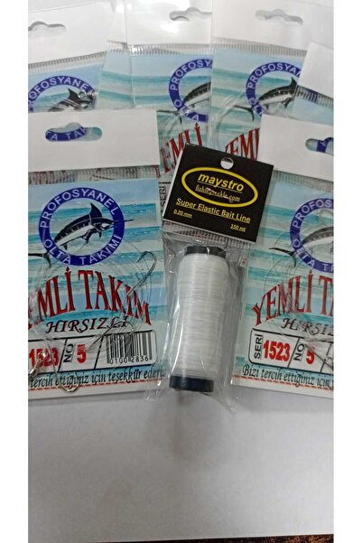 Depar 1523 Beyaz Iğne Yemli Hazır Takım (3) Iğneli 10 Paket - 5 Numara Iğne +...