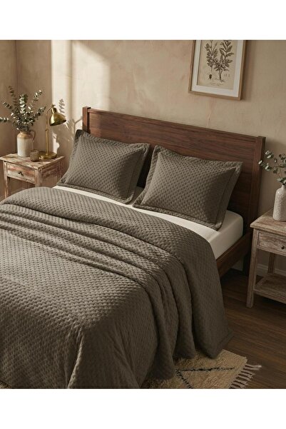 ALTINPAMUK Suede Double Bedspread 260X240 Vison