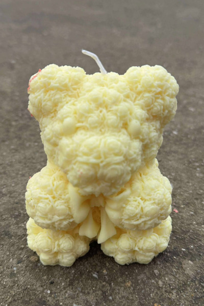 NO BRAND Scented candle, teddy bear figurine