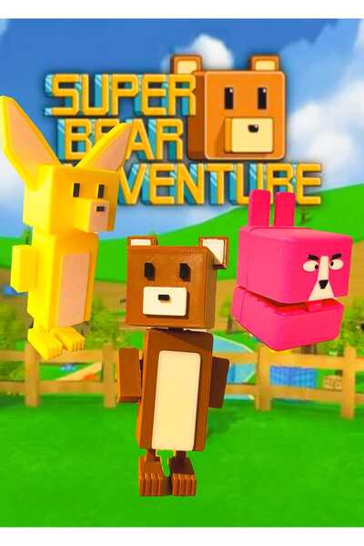 ATOLYETASBAHCE Super Bear Adventure Hareketli Ayı-Tavşan-Tilki Figürü (3'lü S...