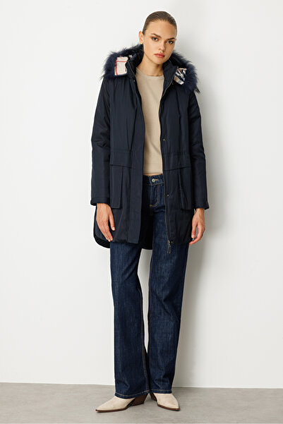 Trenç Kürklü Kapüşonlu Uzun Parka 5709