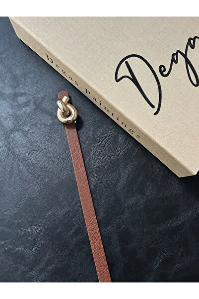 LİA KEMER Journey Interlocking Ring Pattern Faux Leather Women's Gold Buckle ...