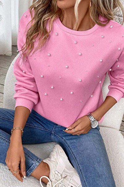 StreetWear Outlet Hanorac elegant de damă, fără glugă, decorat cu mărgele