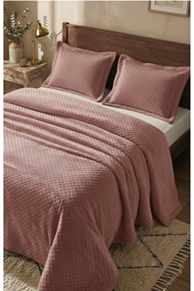 ALTINPAMUK Suede Double Bedspread 260X240 Dried Rose