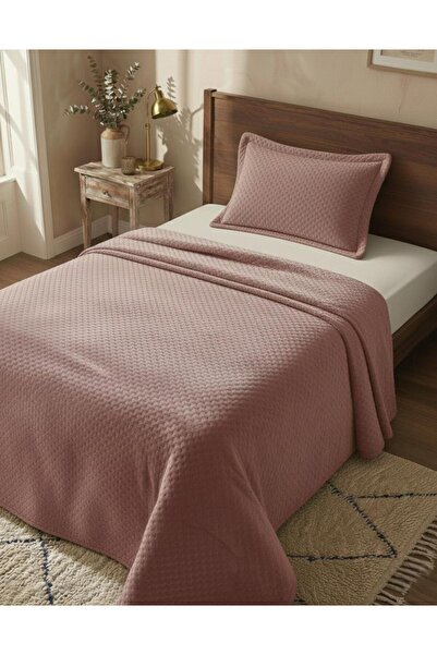 ALTINPAMUK Suede Single Bedspread 180X240 Dried Rose