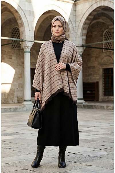 sefamerve Shoulder Shawl 1144-01 Mink
