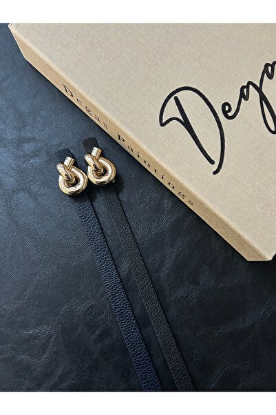 LİA KEMER 2-Pack Journey Interlocking Ring Pattern Faux Leather Women's Gold ...