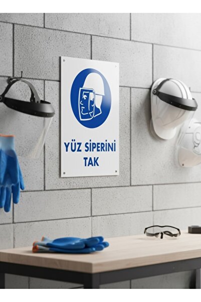 Gündoğdu Warning Sign: Install Face Shield, Pvc, 25X35 cm