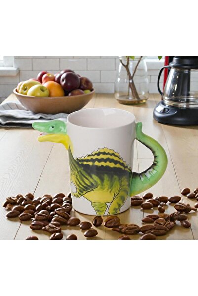 ELSELİFE 3D Dinosaur T-Rex Design Hand-Painted Ceramic Mug 300 ml |   Animal ...