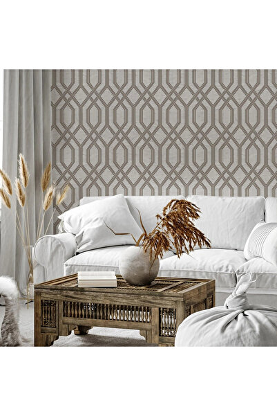 ashomedesign.ro Tapet Vinil Superlavabil 3D, Model Geometric, Gri, UV, Ignifu...