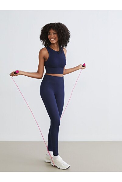 LC Waikiki Corded Fabric Women's Sports Leggings with Elastic Waist