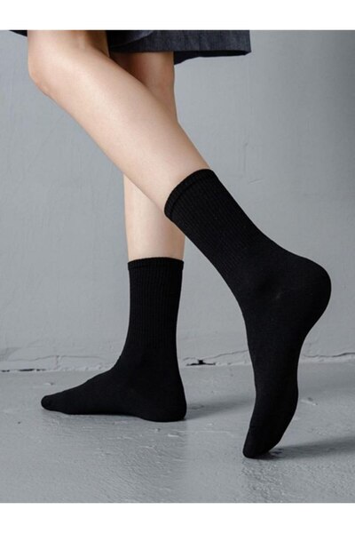 archiepet Plain Black Unprinted Girls' Knee Socks in Sizes 30/40