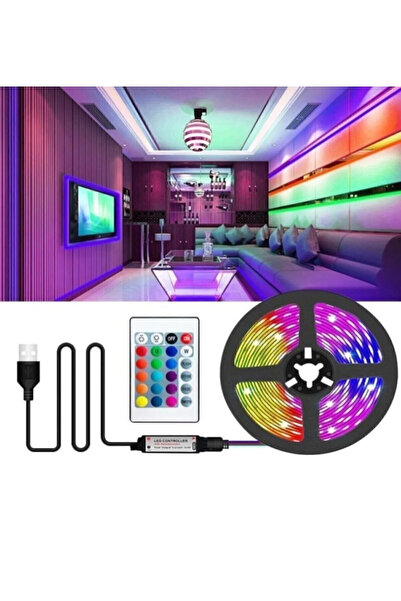 Markasız ucuz RGB Şerit LED USB 3 Metre TV Arkasi