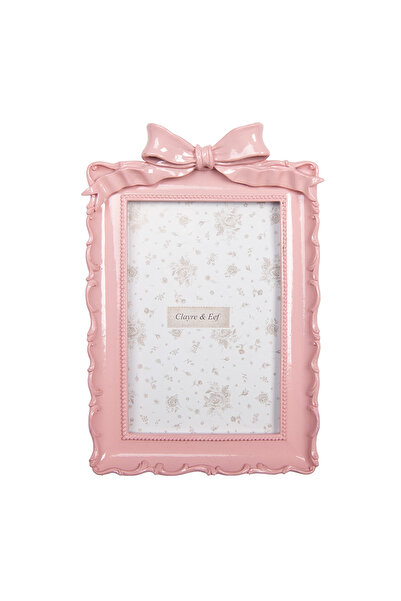 Clayre & Eef Pink Photo Frame for Table or Wall 15x4x21 cm / 10x15 cm