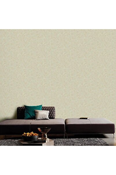 ashomedesign.ro Super Washable Vinyl Wallpaper, Tropical Leaves Pattern, Ligh...