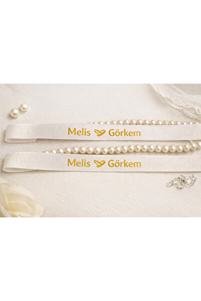 Frisson Kişiye Özel İsimli Söz- Nişan Kurdelesi Dökülen Boncuklu- Yüzük Kurde...