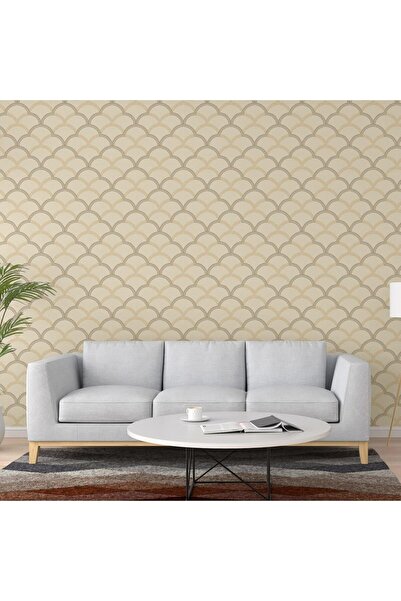 ashomedesign.ro 3D Super Washable Vinyl Wallpaper, Ornament Pattern, Dark Bei...
