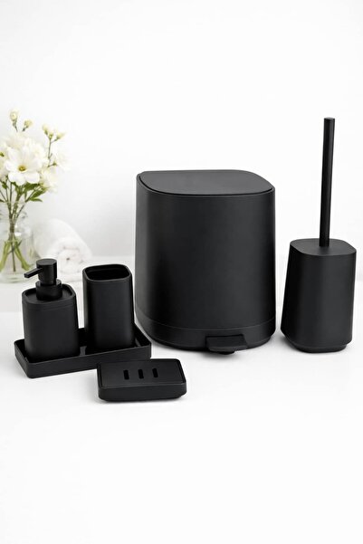 BUCOLIC طقم حمام مخملي مكون من 5 قطع مستطيلة الشكل