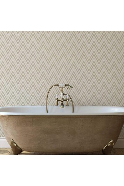 Adawall Tapet Vinil Superlavabil, Model Geometric, Alb-Bej, UV, Ignifug, Rolă...