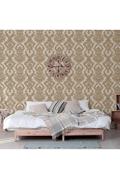 Adawall Super Washable Vinyl Wallpaper, Damask Pattern, Cream, UV, , Fire Ret...
