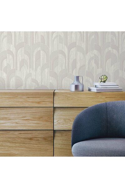 ashomedesign.ro Tapet Vinil Superlavabil, Model Abstract, Gri Deschis, UV, Ig...