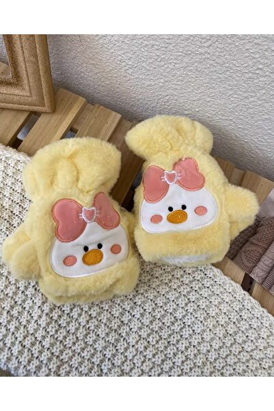 MD Moda Accessories Cute Bow Detailed Plush Fingerless Gloves |   Soft, Warm ...