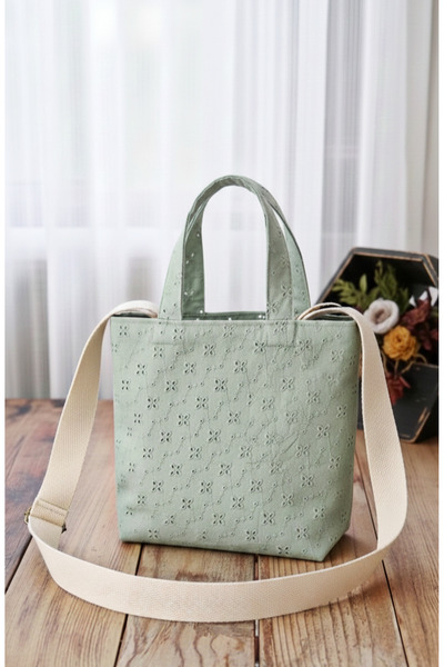 Mufincollection Light Khaki Green Tote Bag |   Daily Cloth Bag with Shoulder ...