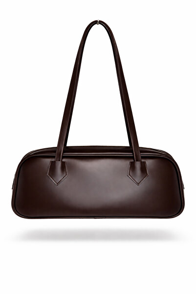 Generic Boheme Vintage Baget Omuz Çantası Kahverengi