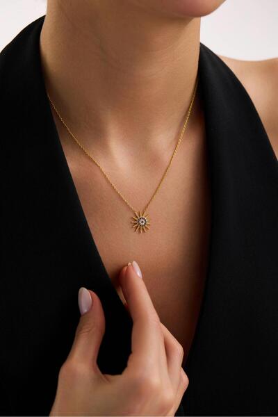 Tufanlar Kuyumculuk 22 Ayar Nazarlı Güneş Altın Kolye