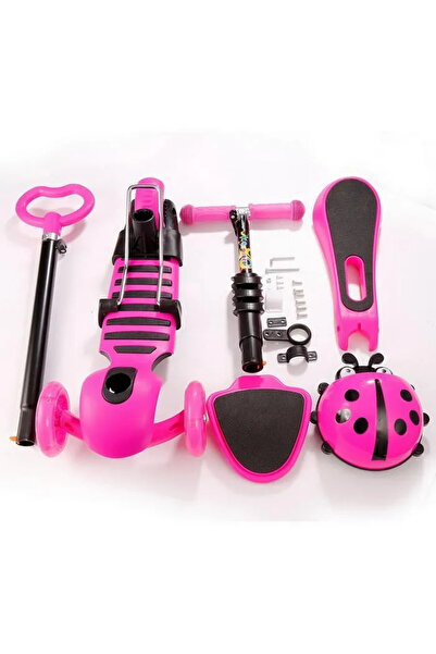 OEM Trotineta 5 in 1 cu Scaun pentru Copii Model Buburuza - Mov