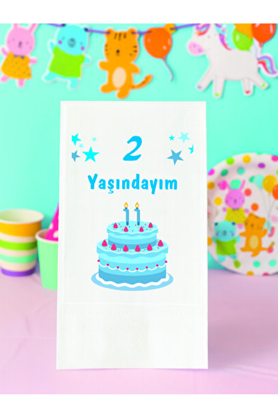 Baskı Adresi Matbaa & Promosyon 2 Yaşındayım Yazılı Çocuk Doğum Günü için Mav...