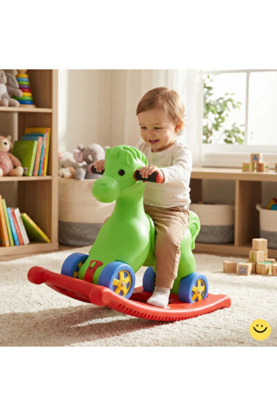 MUPARK Sallanan At Binilebilir Çocuk Oyuncağı 3+ Yaş Dengeli ve Güvenli Bahçe...