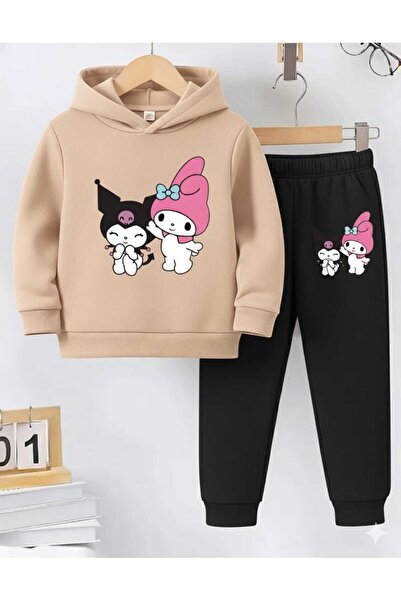 Nice Clothes Children's Tracksuit Set Hooded Unisex Pink with Hat Kuromi