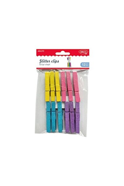 Daco Glitter Clips, 12 Pcs/Set, Multicolor