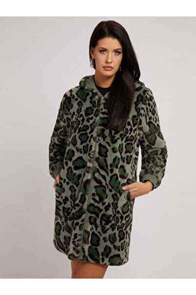 Guess Guess faux fur coat, Green, W1BL47WE9J0