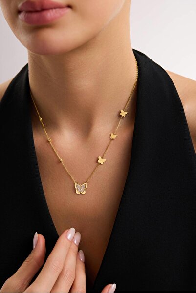 Tufanlar Kuyumculuk 22 Ayar Kelebek Altın Kolye