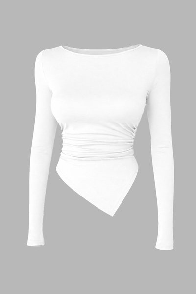 Edela Women's Trend Asymmetrical Ecru Blouse